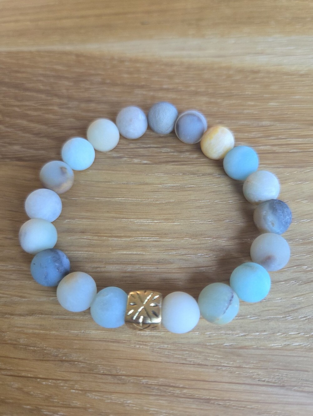 Amazonite Beaded Stretch Bracelet | Handmade - Picture 9 of 12